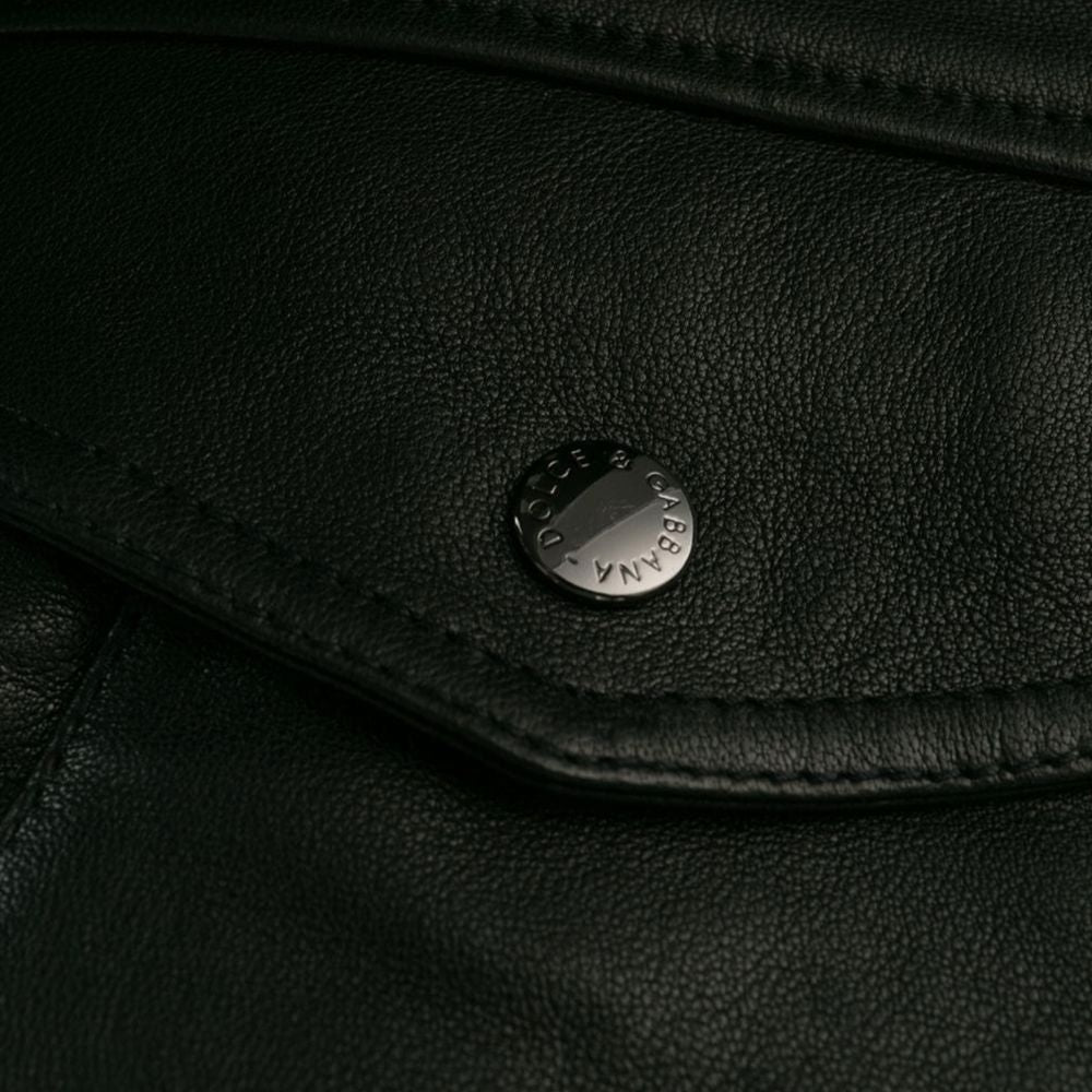 Dolce & Gabbana Black Lambskin Jacket