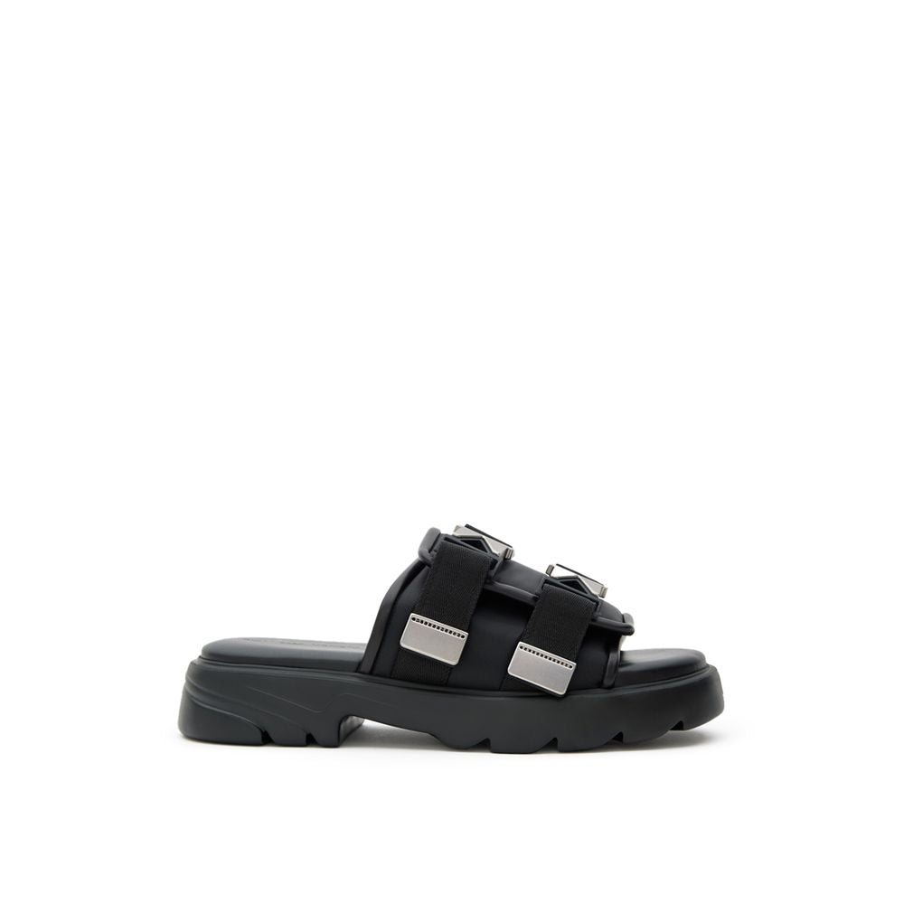Bottega Veneta Black Cotton Slipper