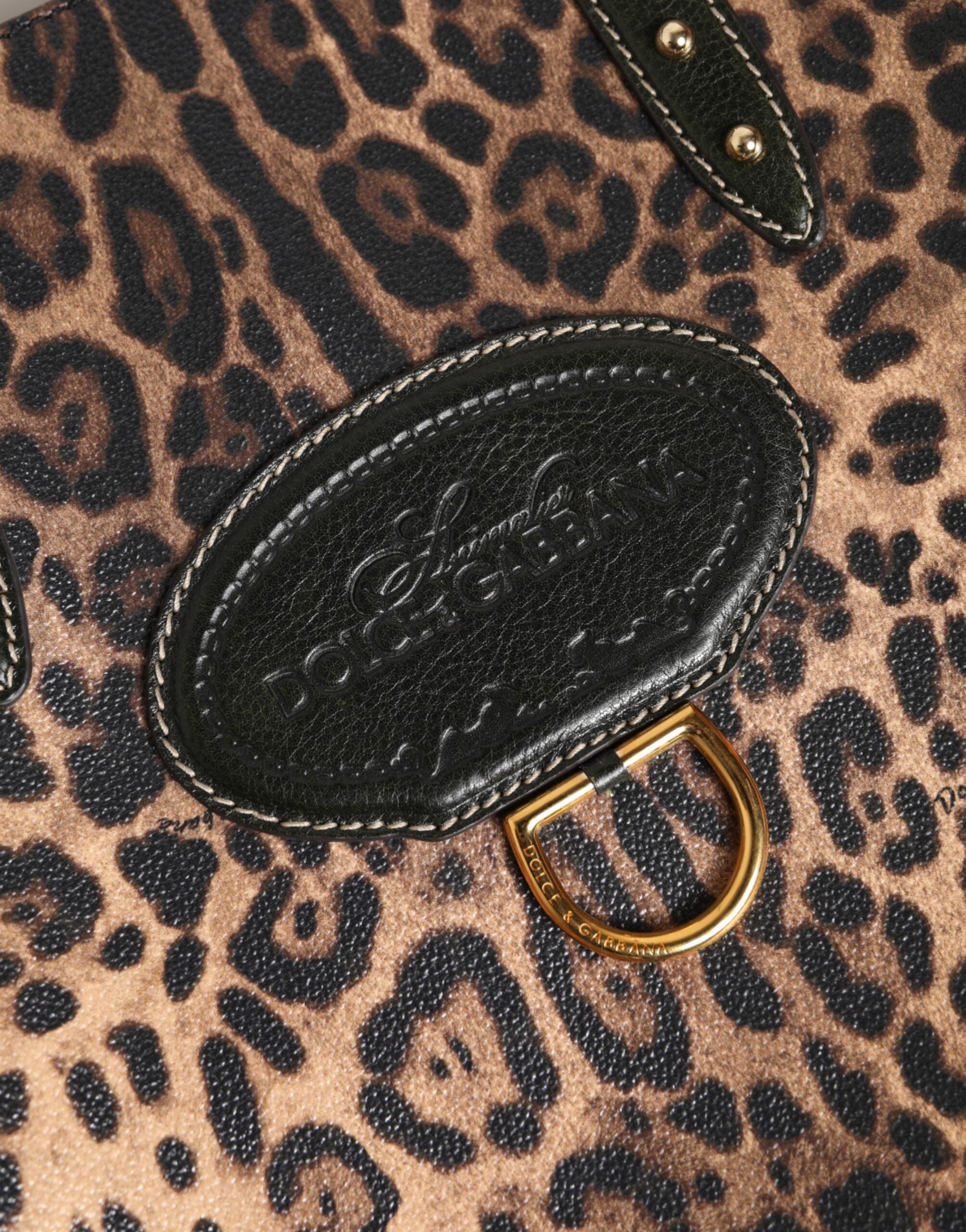 Dolce & Gabbana Multicolor Leopard Shopping Tote Shoulder Women Borse Bag