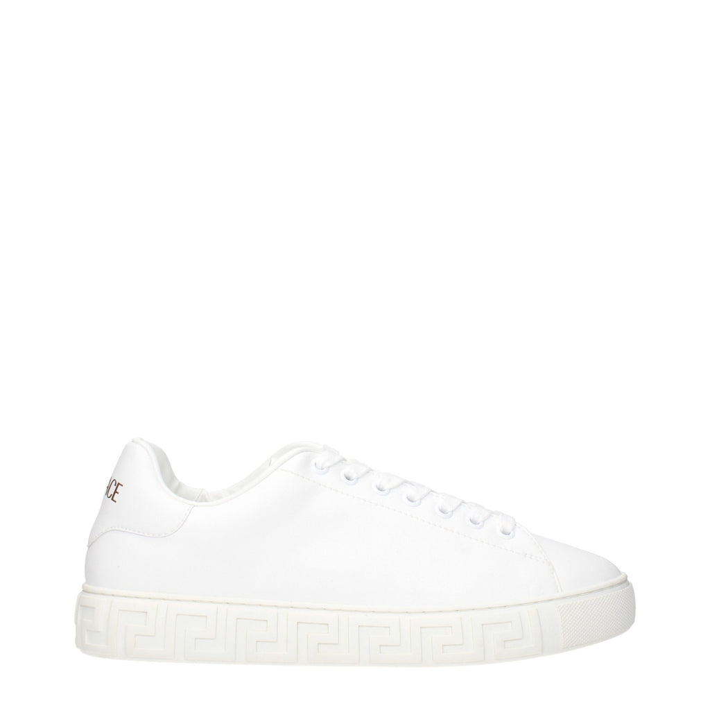 Versace White Leather Low Top Sneakers