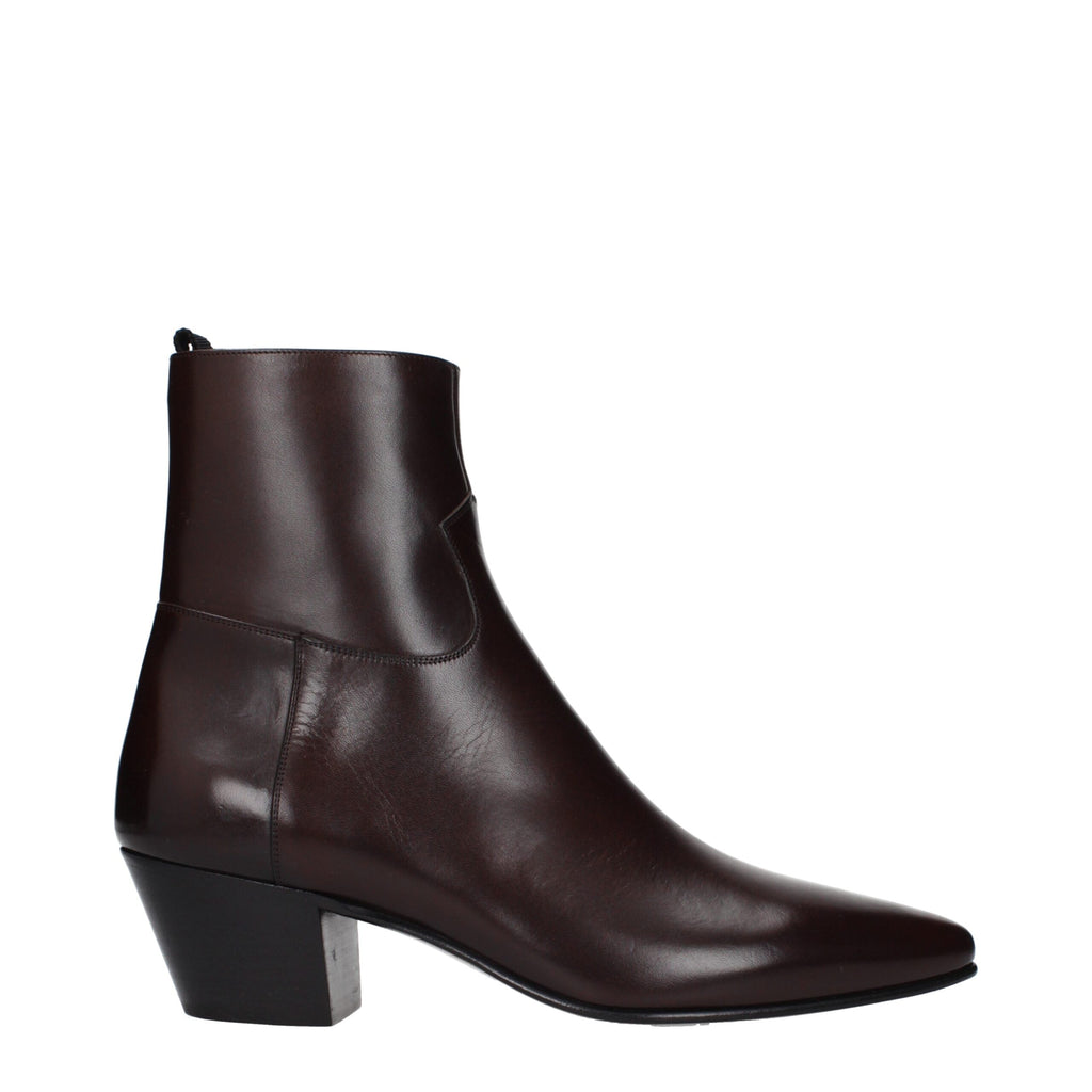 Celine Red Leather Ankle Boots