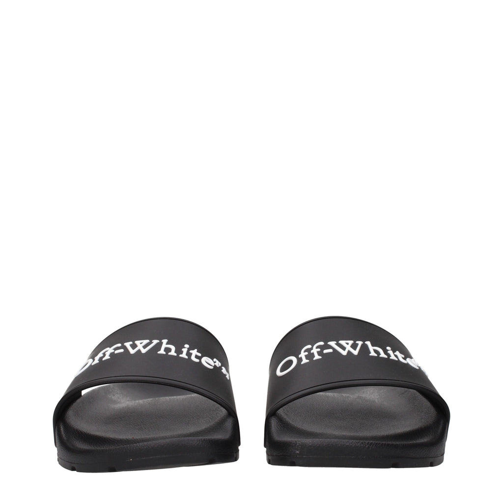 Off-White Black Cotton Slippers