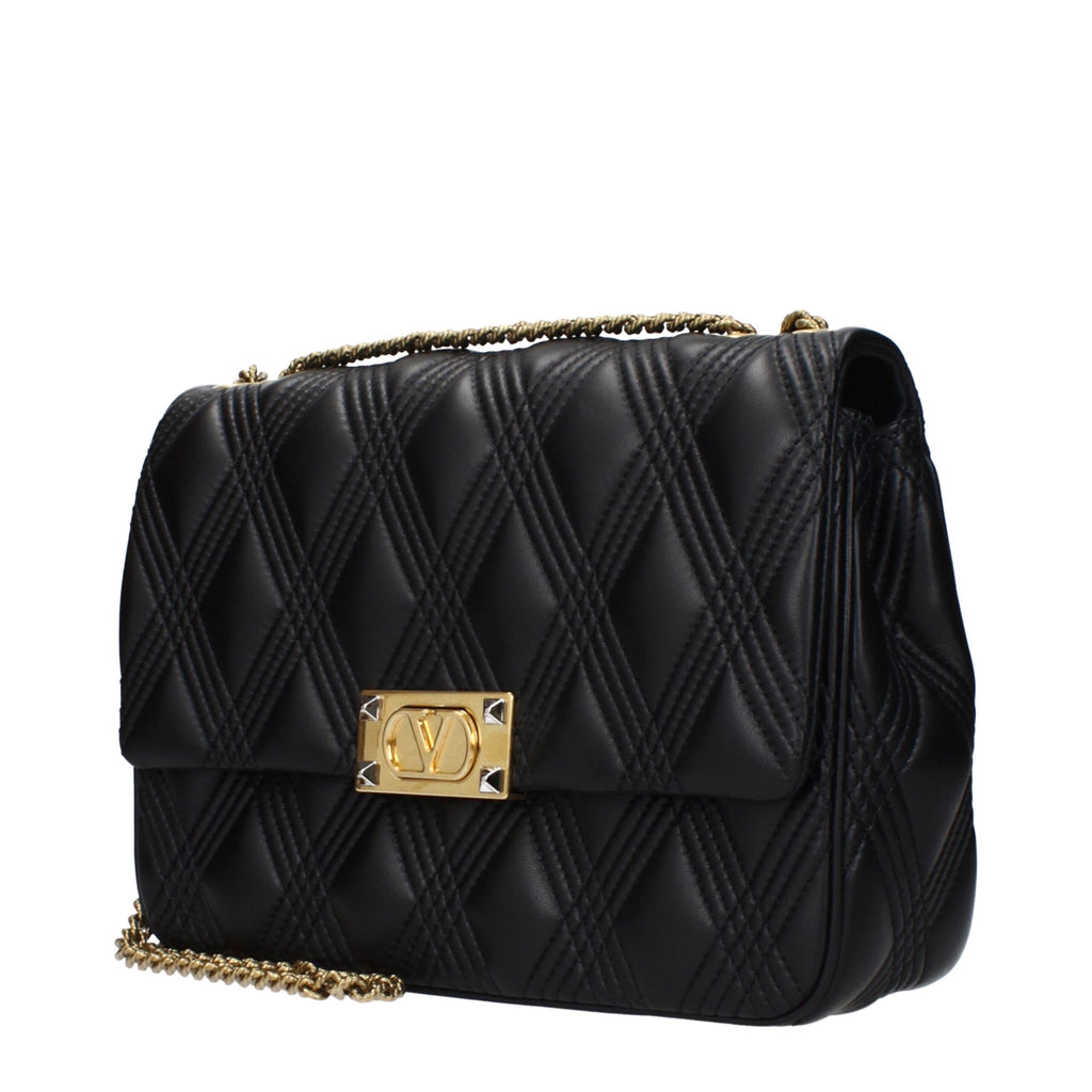 Valentino Garavani Black Leather Shoulder Bag