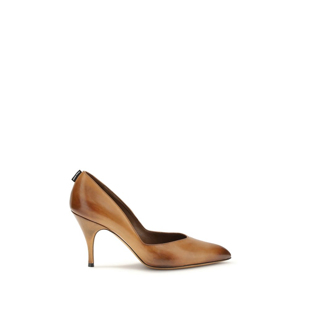 Miu Miu Beige Calf Leather Bos Taurus Pumps