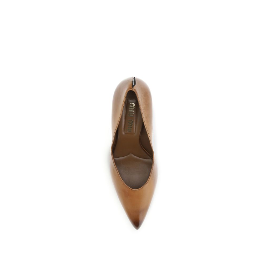 Miu Miu Beige Calf Leather Bos Taurus Pumps