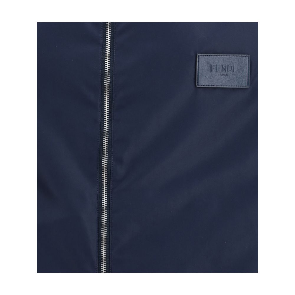 Fendi Blue Polyester Shell Jacket