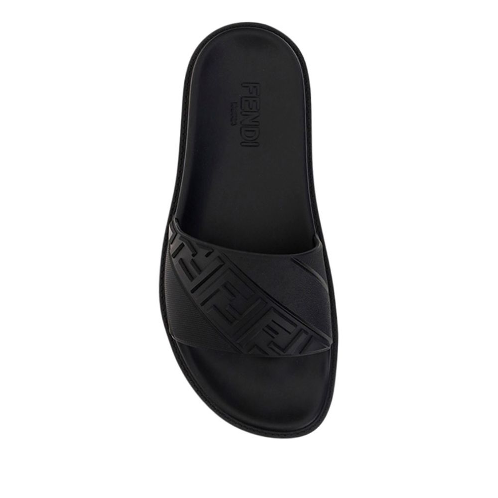 Fendi Black Rubber Sandals