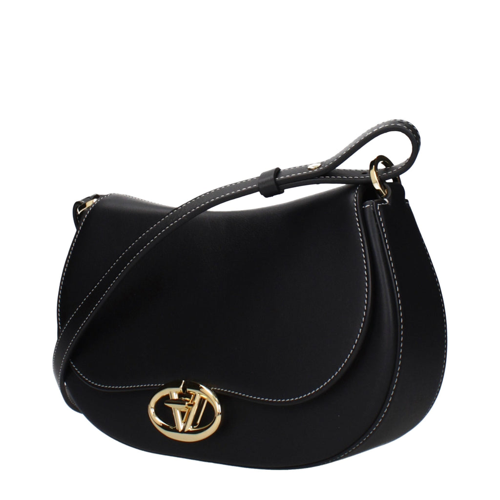 Valentino Garavani Black Leather Shoulder Bag