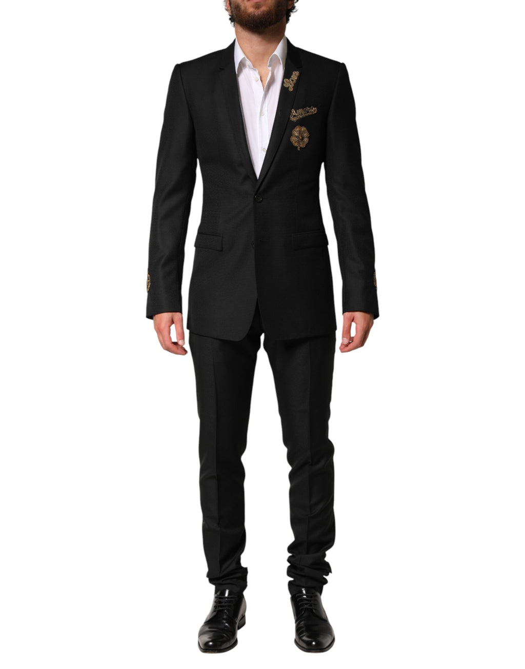 Dolce & Gabbana Black Embellished Single Breasted 2 Pc Suit