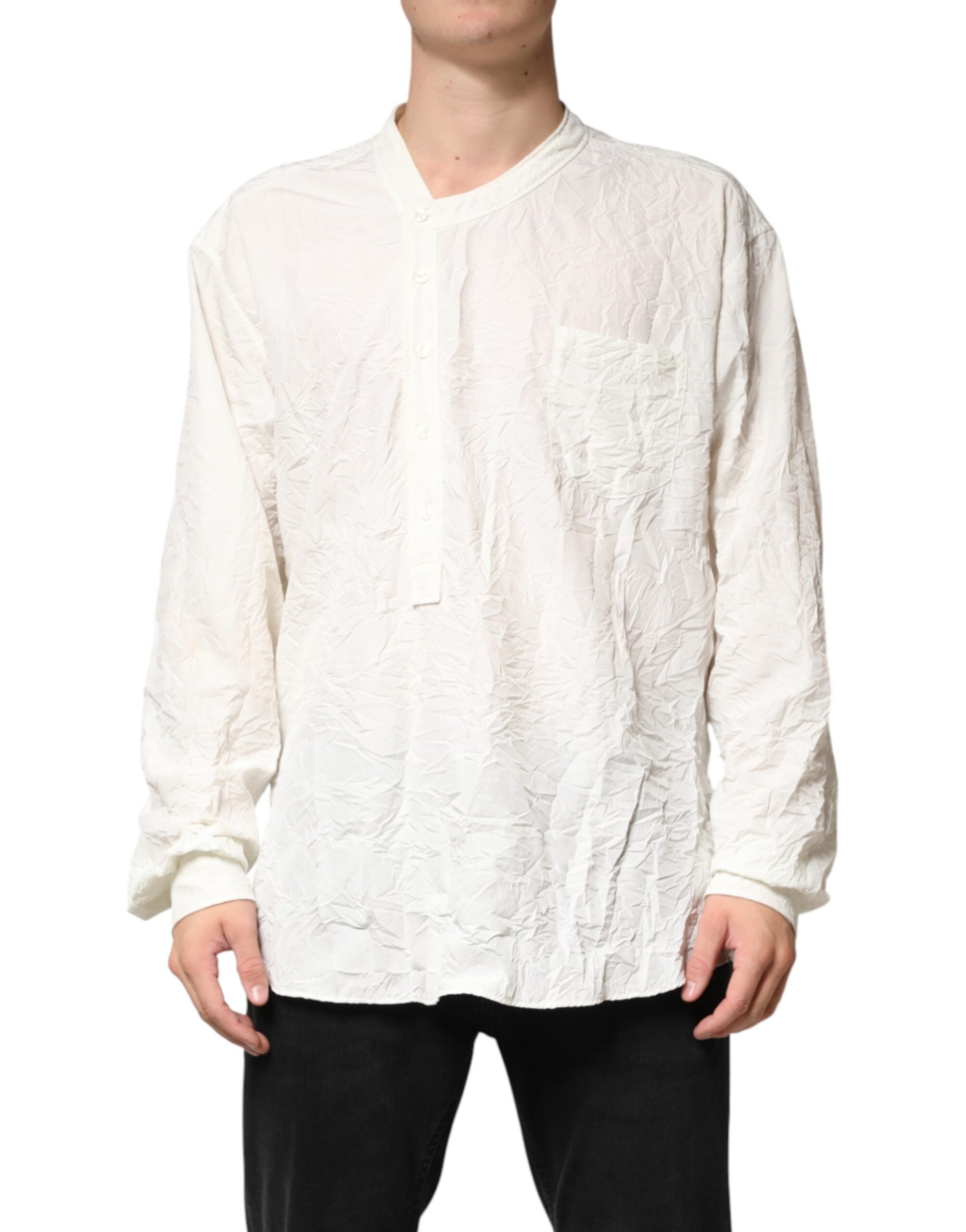 Dolce & Gabbana White Cotton Men Long Sleeves Men Shirt