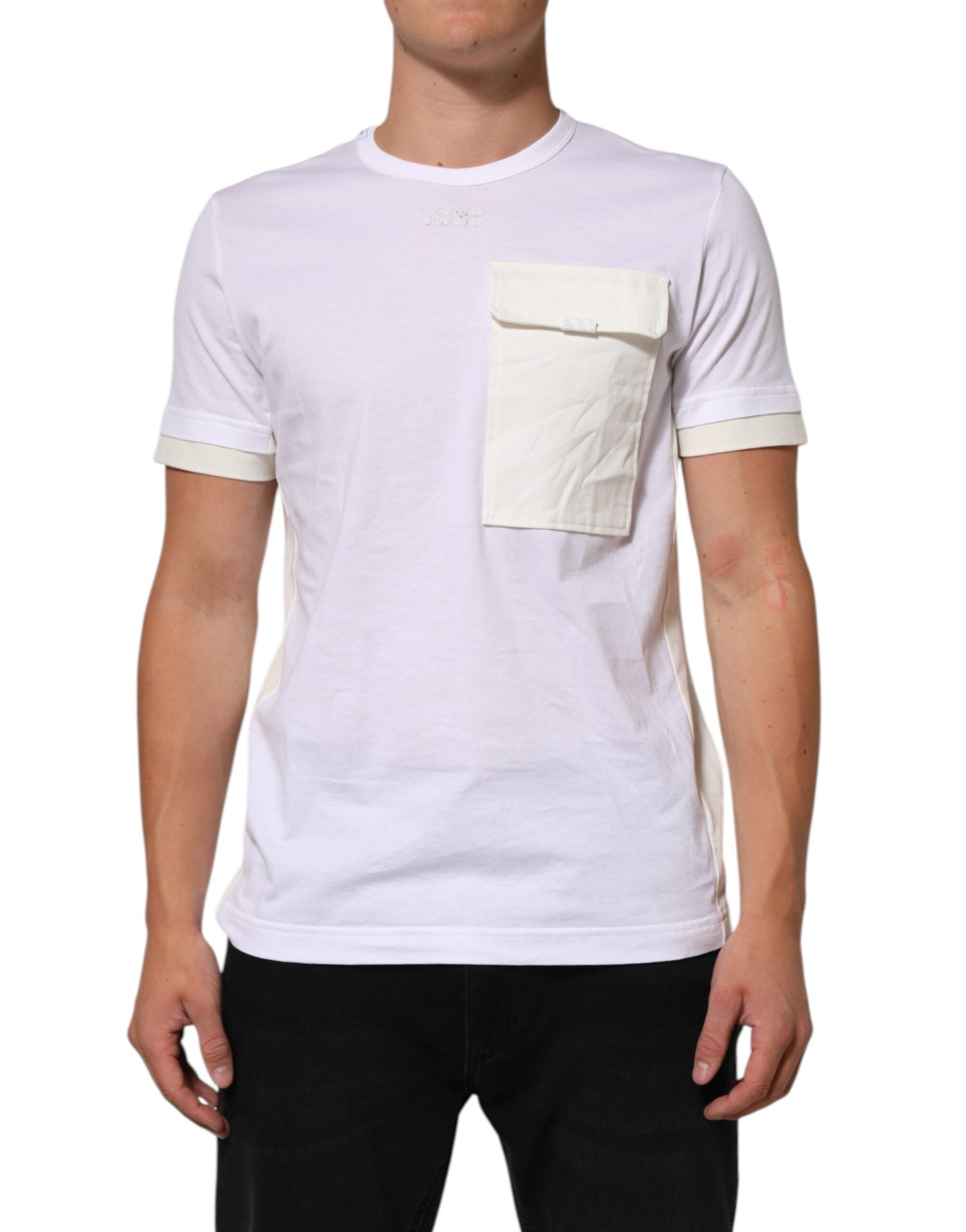 Dolce & Gabbana White Cotton Pocket Short Sleeves T-shirt