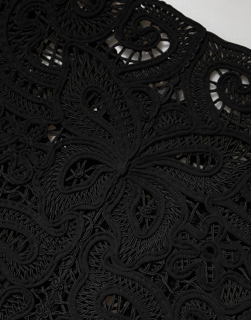 Dolce & Gabbana Black Floral Lace Cropped Coat  Jacket