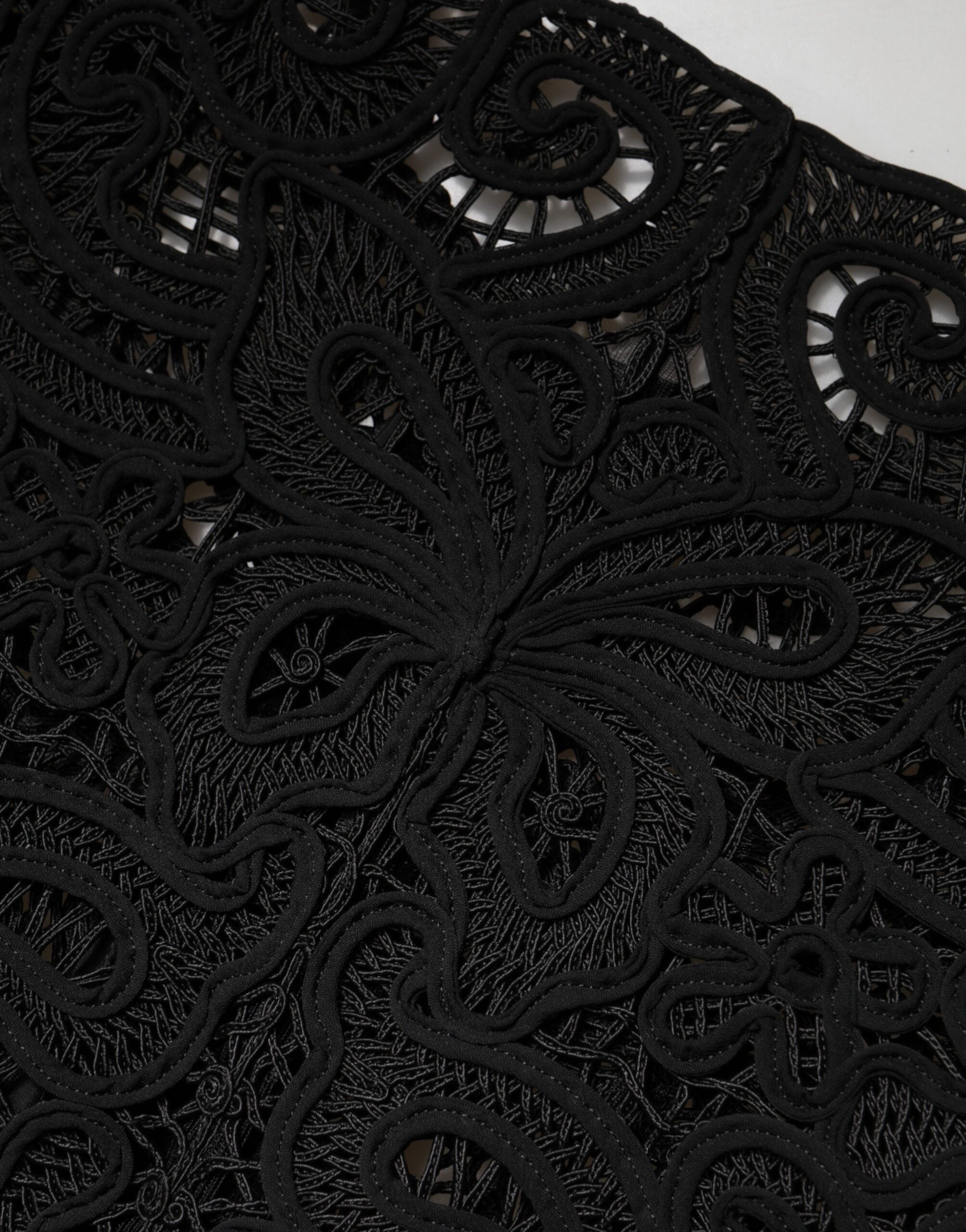 Dolce & Gabbana Black Floral Lace Cropped Coat  Jacket