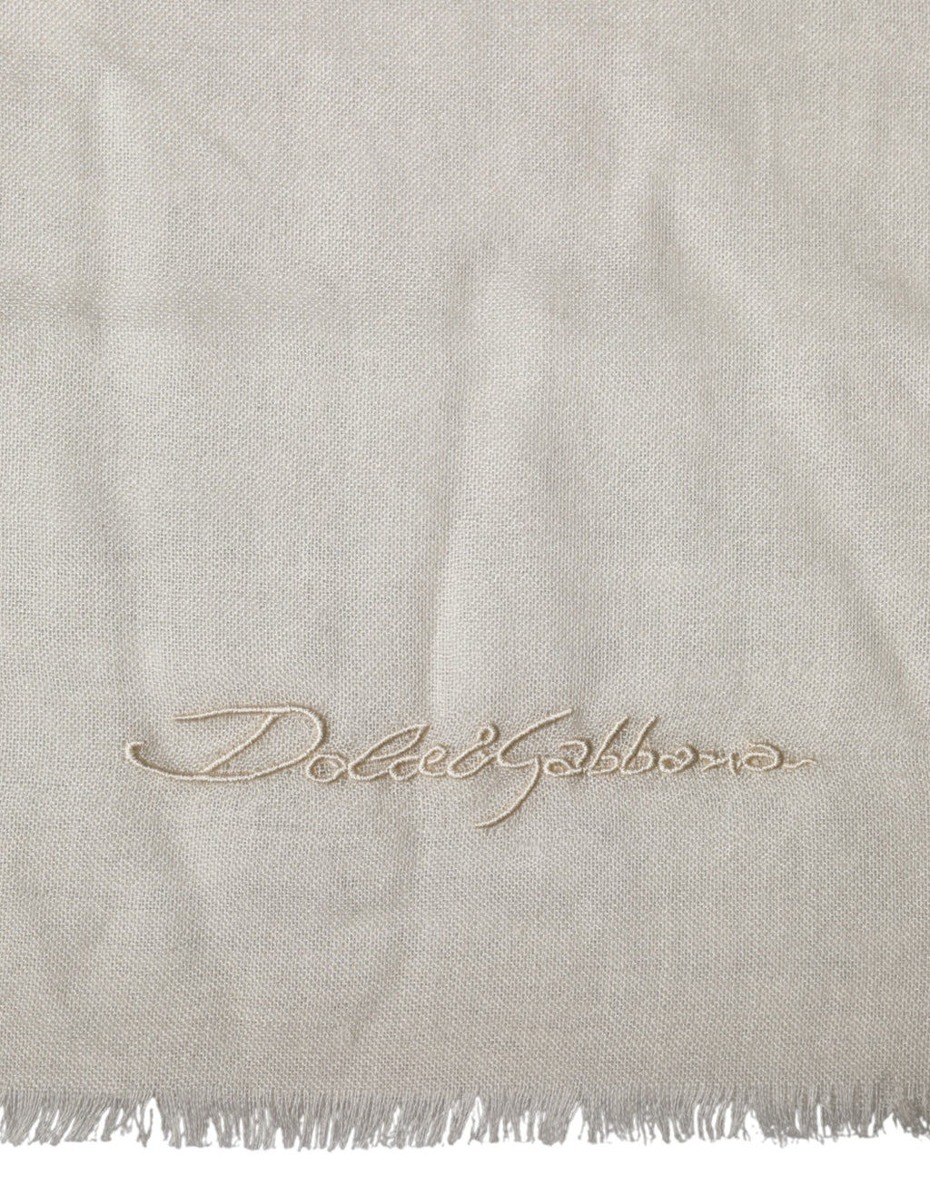 Dolce & Gabbana White Cashmere Knit Neck Wrap Shawl Scarf