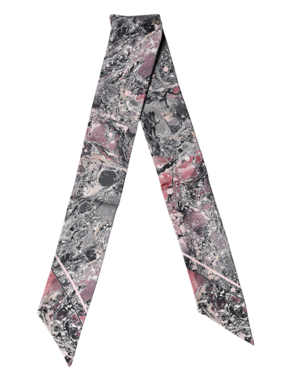 Dolce & Gabbana Multicolor Marble Neck Silk Wrap Foulard Scarf