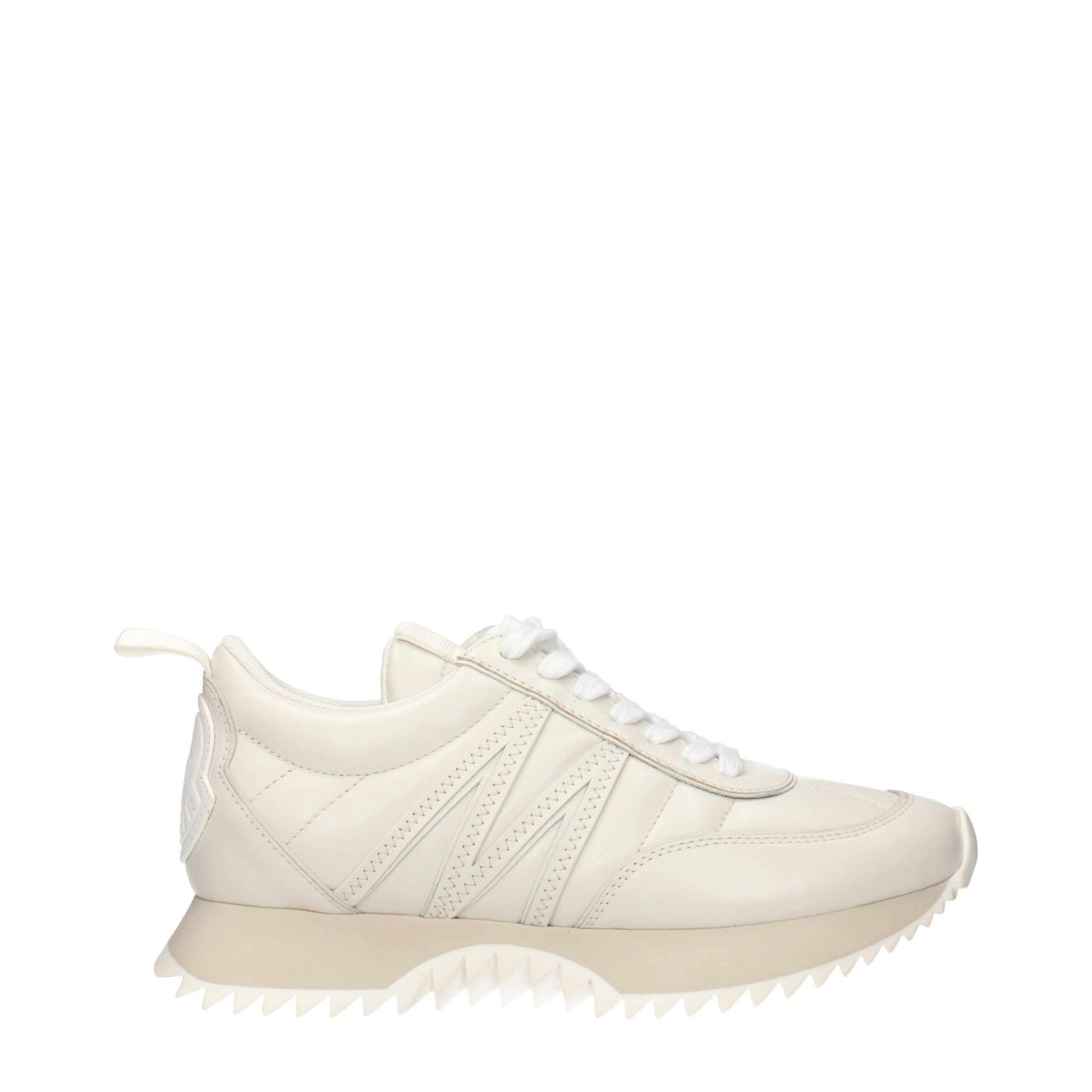 Moncler Beige Leather Low Top Sneakers