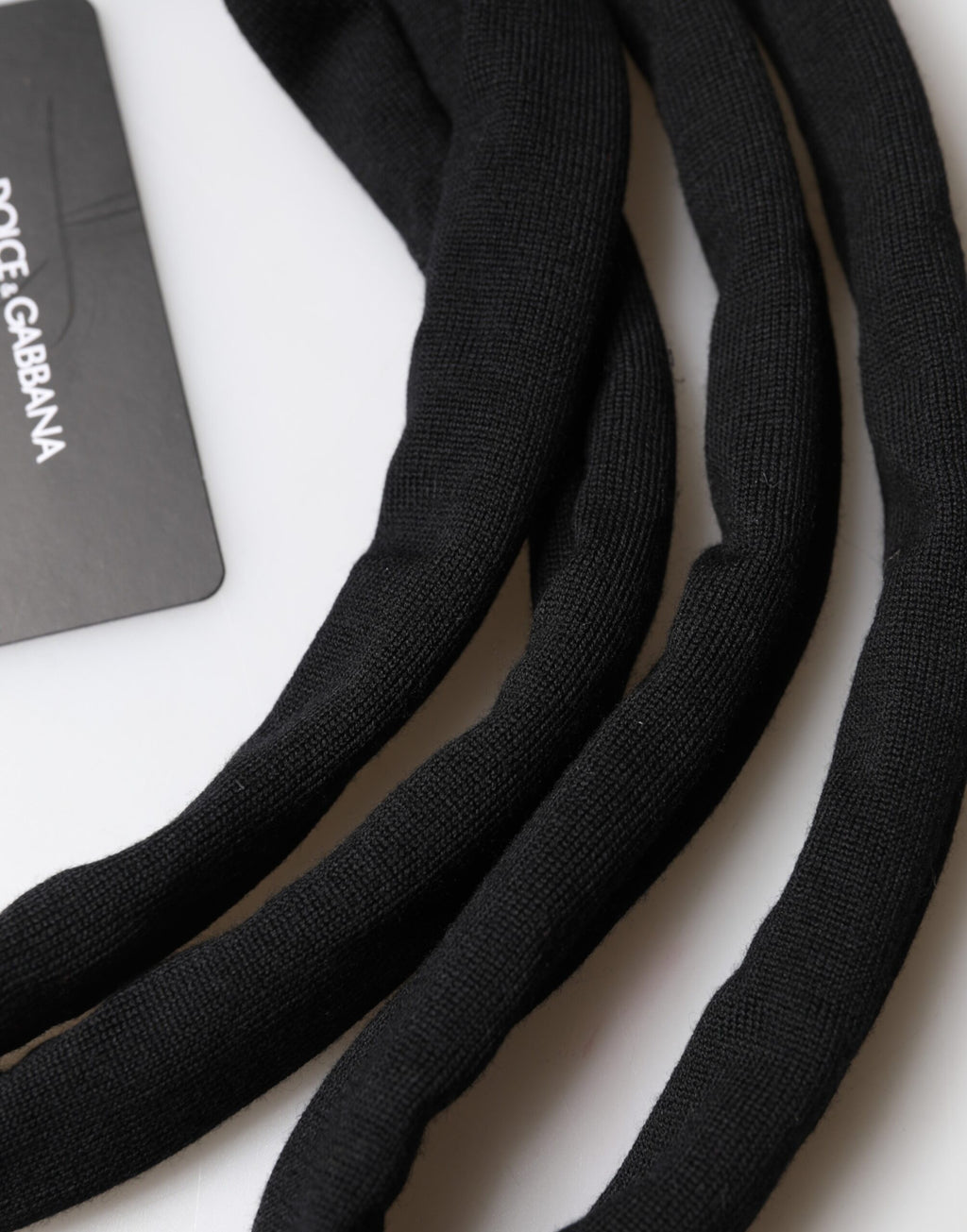 Dolce & Gabbana Black Wool Knitted Neck Wrap Shawl Men Scarf