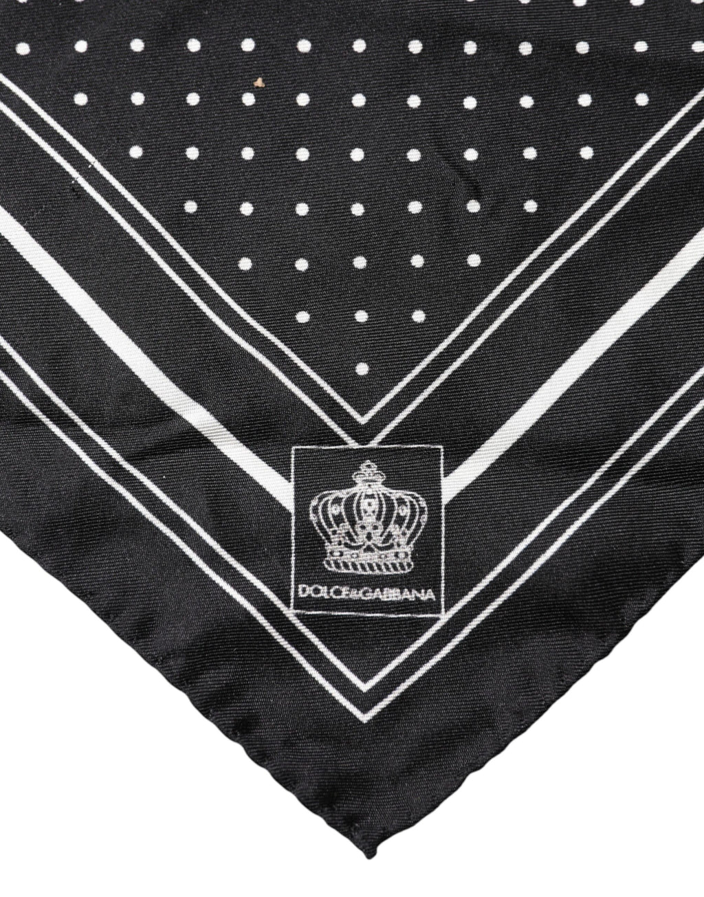 Dolce & Gabbana Scarf Black Poka Dot Men Square Handkerchief
