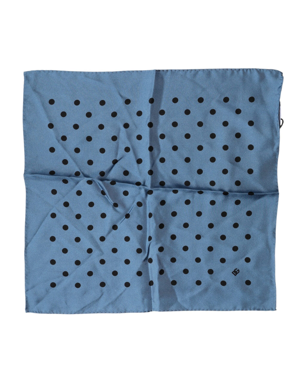 Dolce & Gabbana Blue Polka Dot Square Handkerchief Scarf