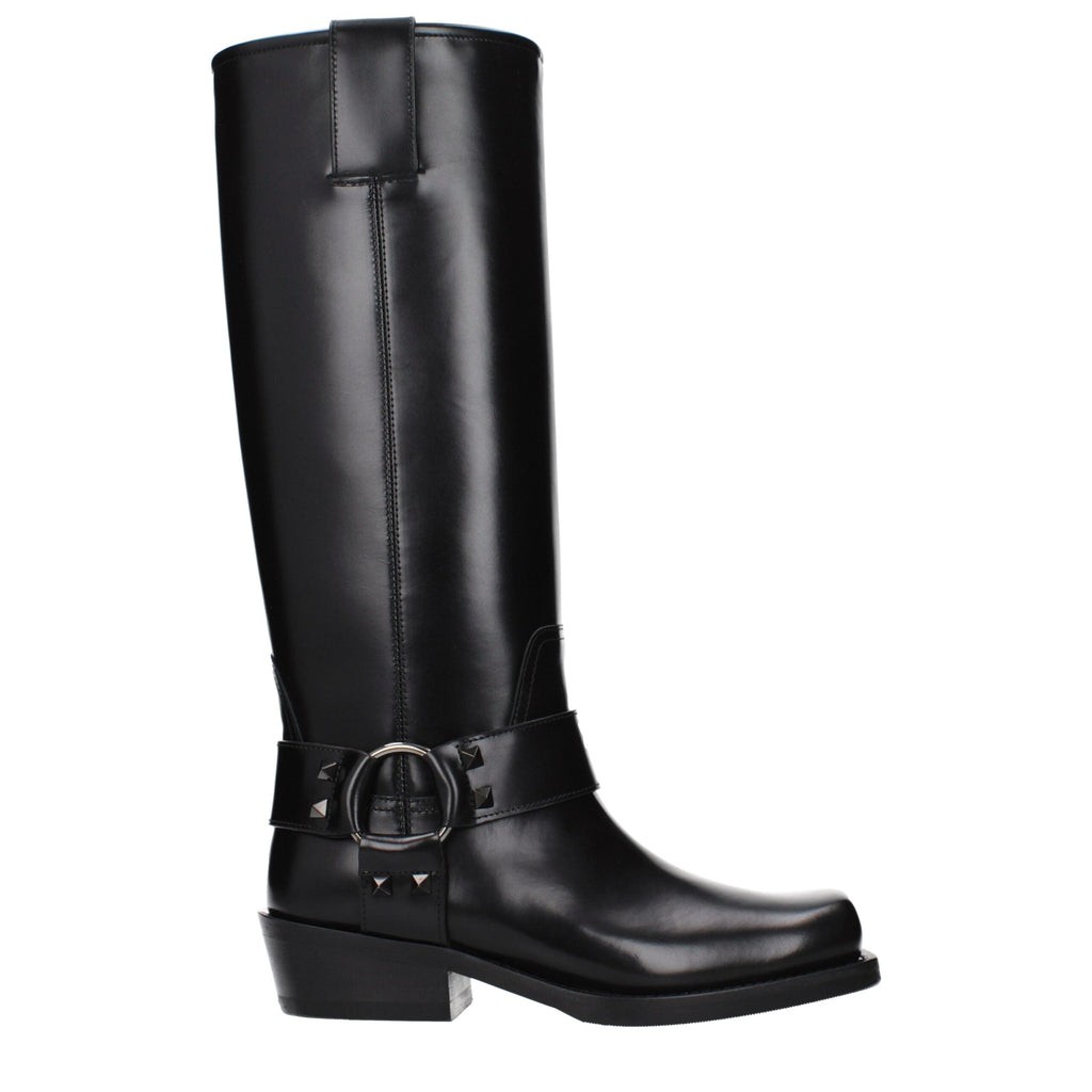 Valentino Garavani Black Leather Boots