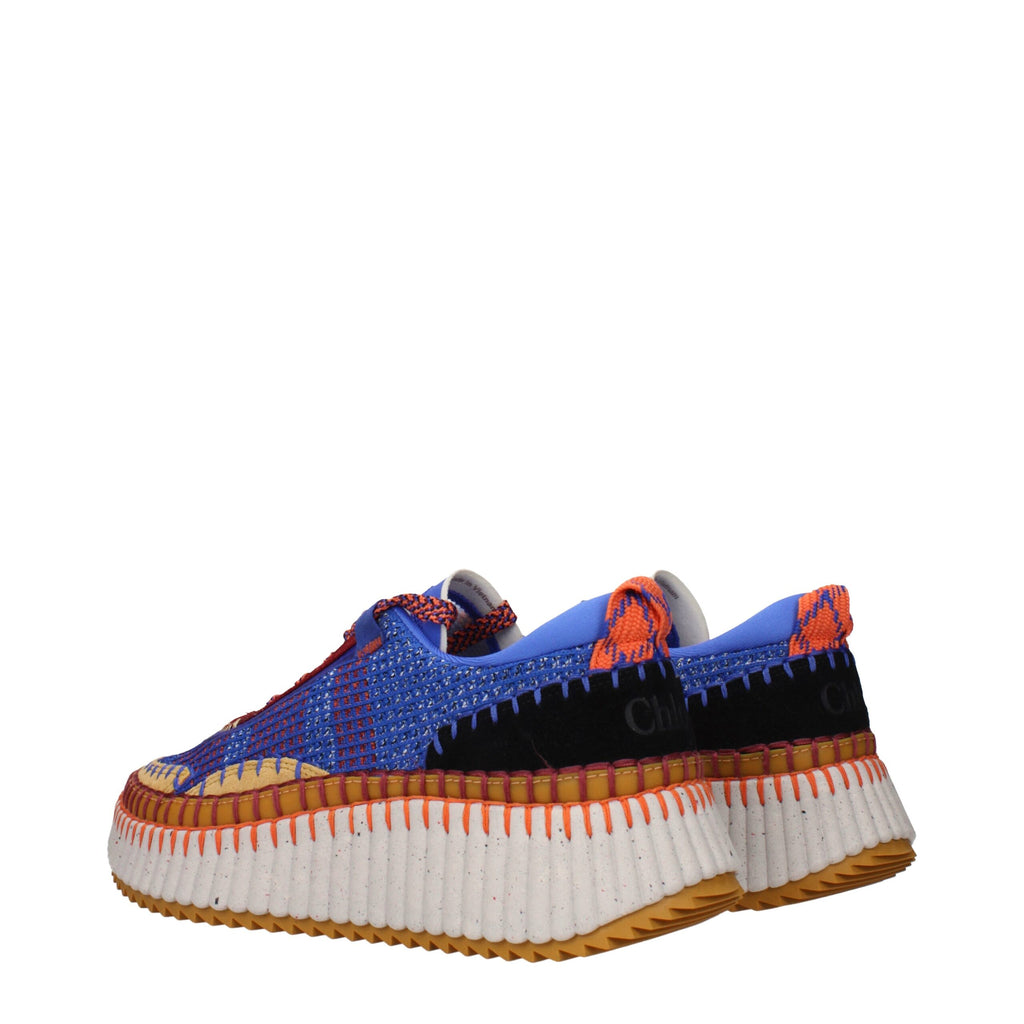 Chloé Blue Fabric Chunky Sneakers