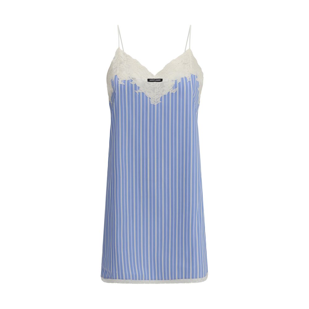 Miu Miu Light Blue Cotton Casual Dress