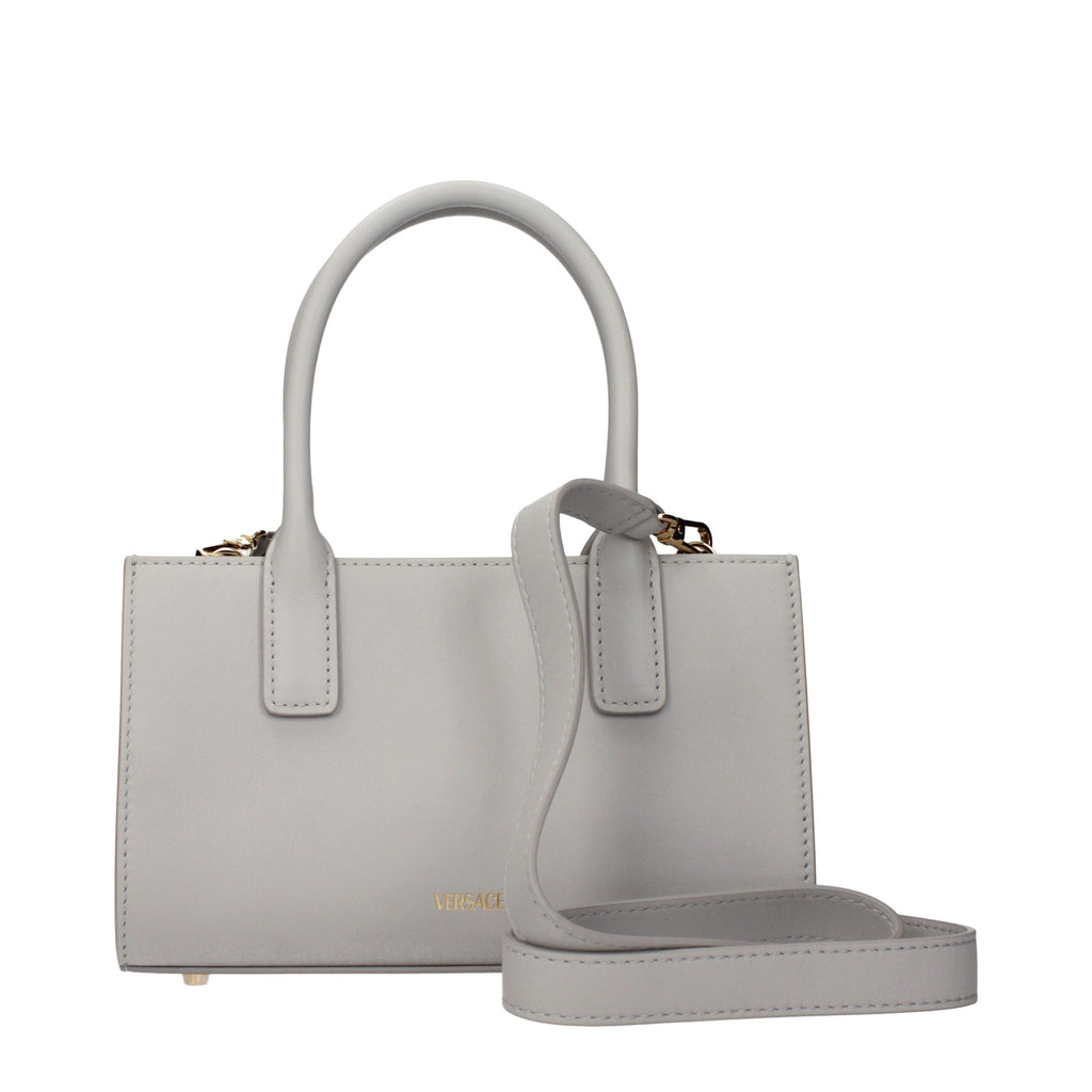 Versace Gray Leather Handbag